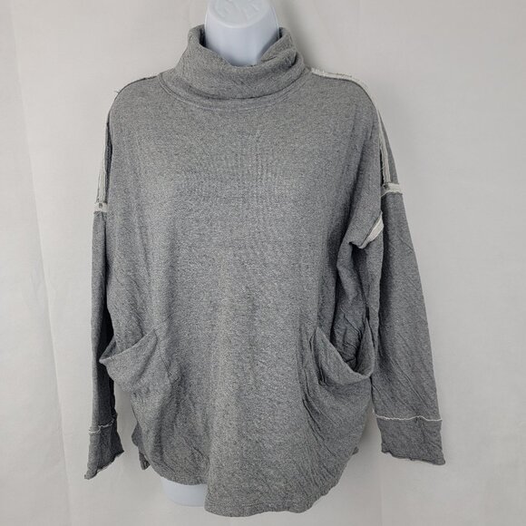 We the Free Womens Top Sz M Flight Pullover Gray Cowl Neck Boho Lagom Comfy - Picture 1 of 13